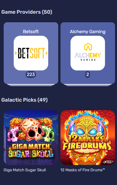 galactic wins official website